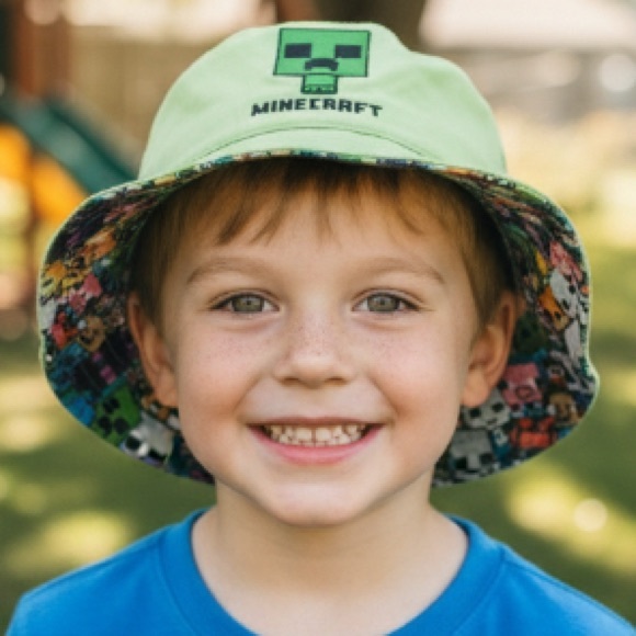 NWOT Minecraft Youth Reversible Bucket Hat, Unisex, Cotton, Sz OS, Colorful - Picture 11 of 11